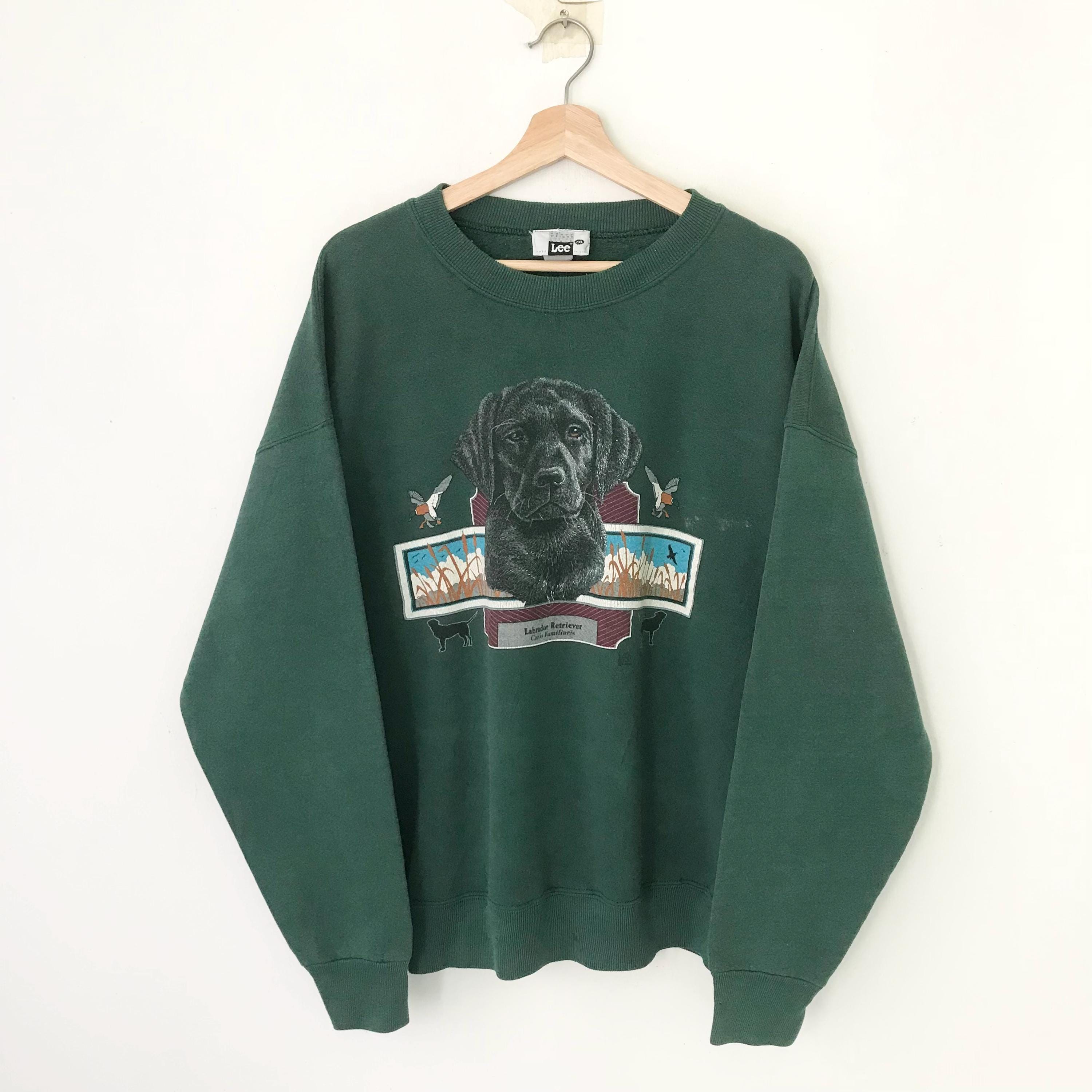 Vintage 90's Labrador Retriever Black Dog Graphic Green Vintage 90's Labrador Retriever Black Dog Graphic Green