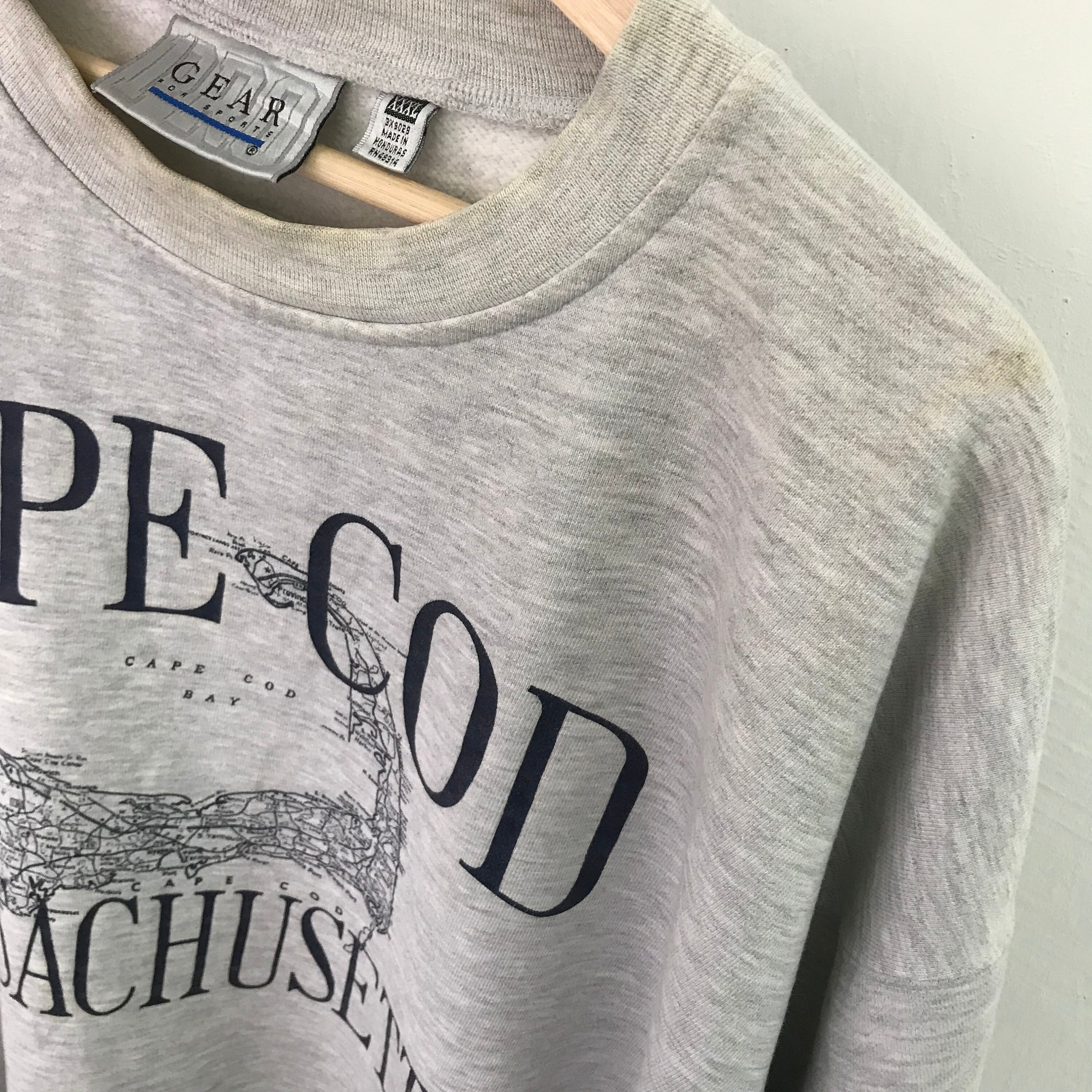 Vintage 90s Cape Cod Massachusetts Gray Sweatshirt Baggy