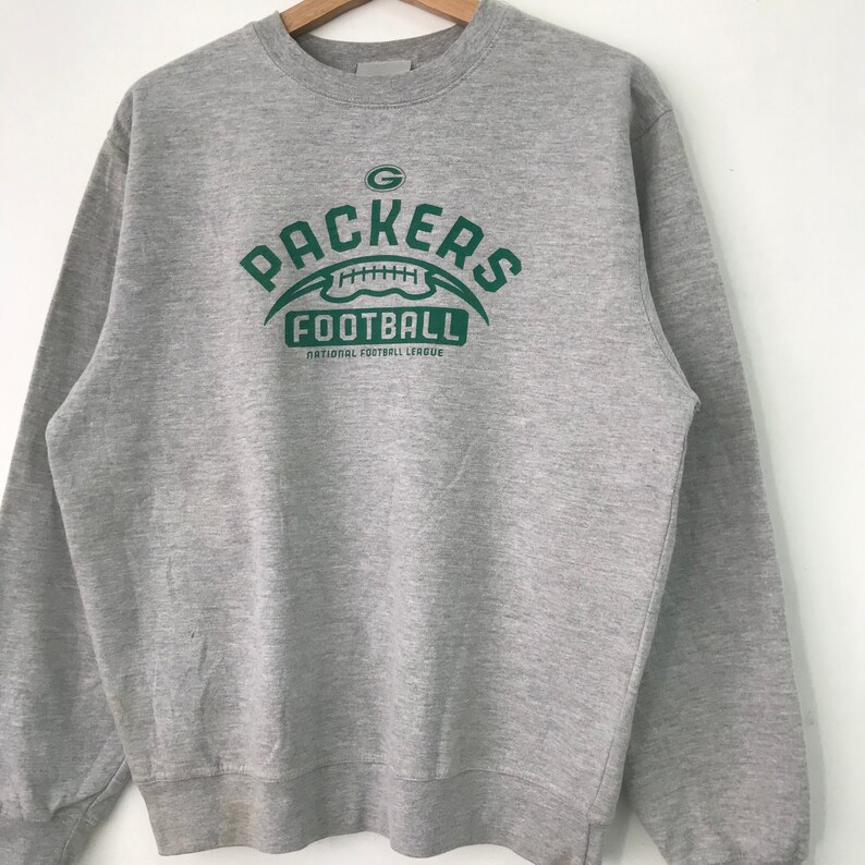 Vintage Green Bay Packers Football Sweatshirt Gray Medium Packers ...