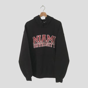 Y2K Miami University RedHawks Black Hoodie - Size XL