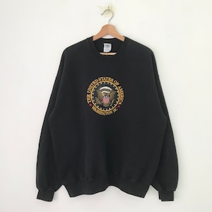 vintage Washington Dc noir très grand pull Washington Dc États-Unis d&#39;Amérique Washington Dc ras du cou Washington taille XL