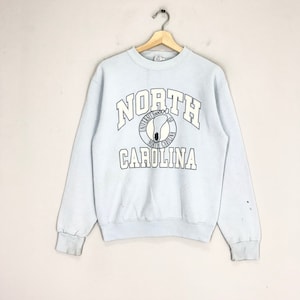 Vintage 90s University North Carolina Sweatshirt Carolina Crewneck Carolina Tar Heels Pullover Big Logo Carolina Tar Heels Jumper Size S