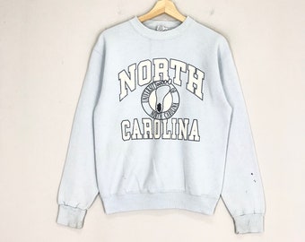 Vintage 90s University North Carolina Sweatshirt Carolina Crewneck Carolina Tar Heels Pullover Big Logo Carolina Tar Heels Jumper Size S