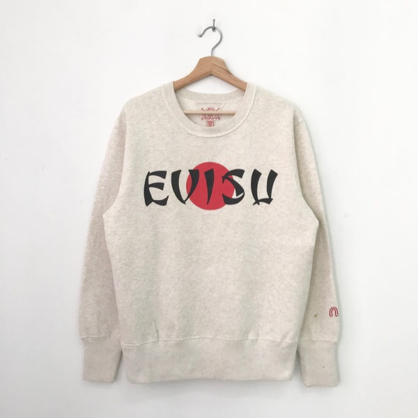 Vintage Evisu Japan Sweatshirt Medium Evisu Japanese Designer Spell Out Big Logo Sweater Evisu Streetwear Pullover Evisu Japan Jumper Size M