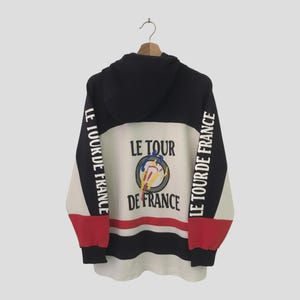 Vintage Le Tour De France Colorblock-trui grote Le Tour De France Spell Out groot logo hoodie sportkleding trui jumper hoodie maat L
