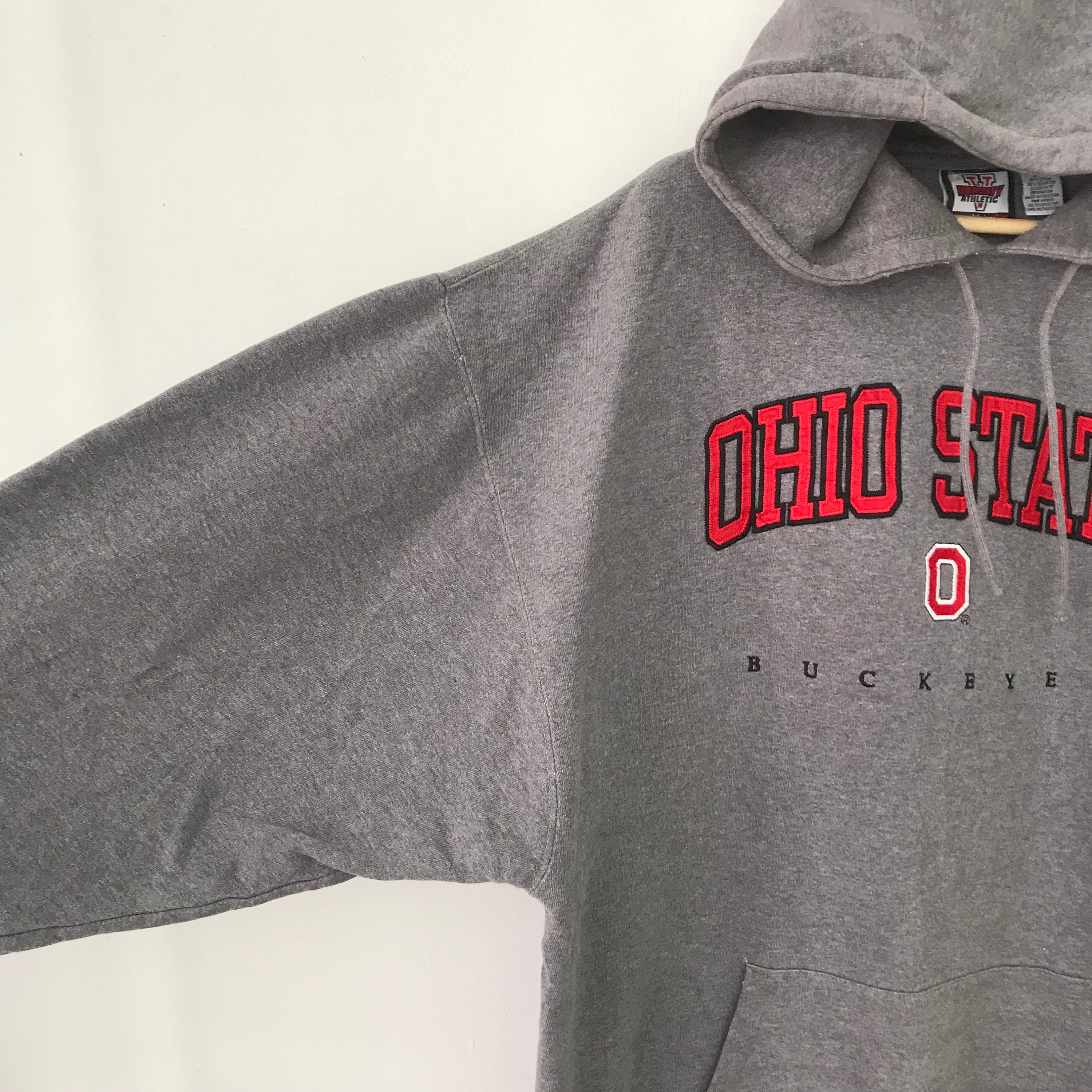 Sweat Capuche Vintage Ohio State Buckeyes - Noir Brodé - Taille L Oversize - Femme