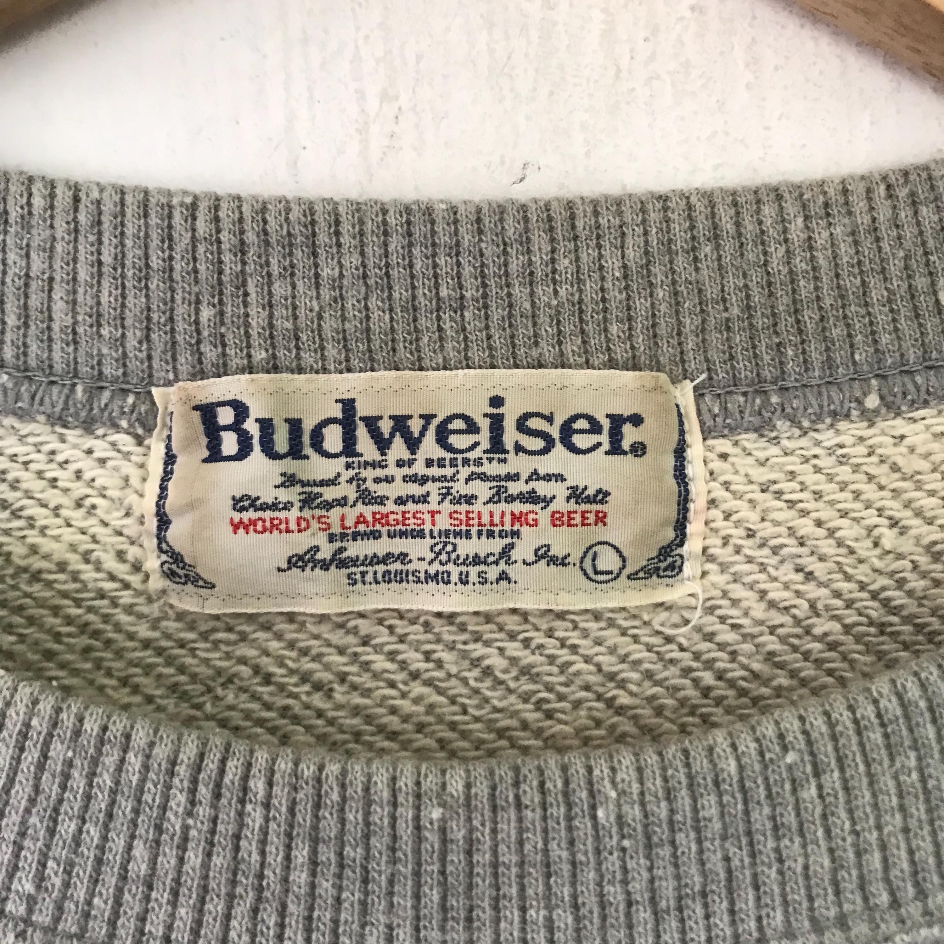 90s Budweiser USA製 フットボール スウェット　 グレー L Vintage Budweiser Grey Sweatshirt Medium Budweiser Beer Spell Out