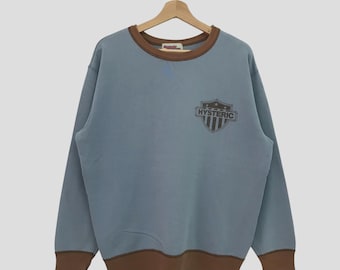 Vintage 90er Jahre Hysteric Glamour Blaues Sweatshirt Großes Hysteric Glamour Japan Spell Out Sweatshirt Hysteric Glamour Streetwear Crewneck Größe L