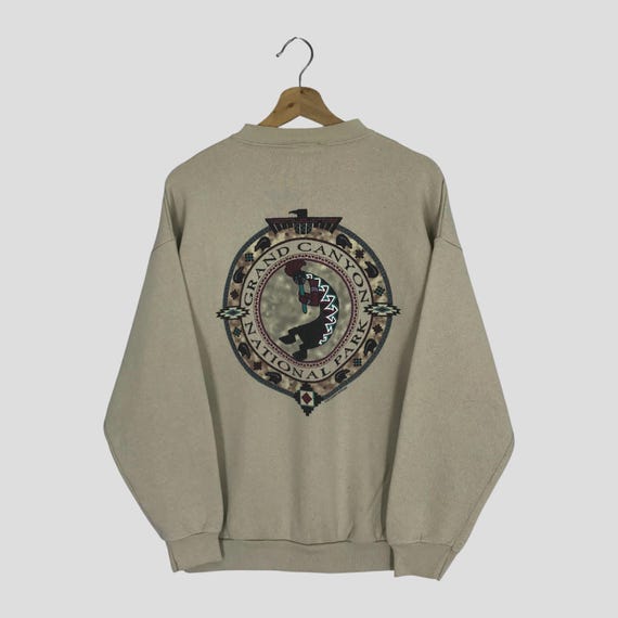 Vintage 90s Grand Canyon Beige Sweatshirt Large Grand Canyon 