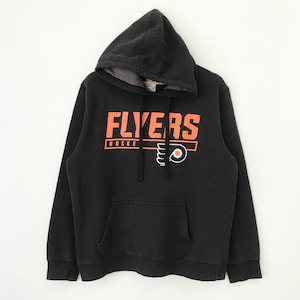 Vintage Philadelphia Flyers Schwarzer Pullover Mittel Philadelphia Flyers Nhl Hockey-Team Spell Out Hoodie Flyer National Hockeyspieler Sport Größe M