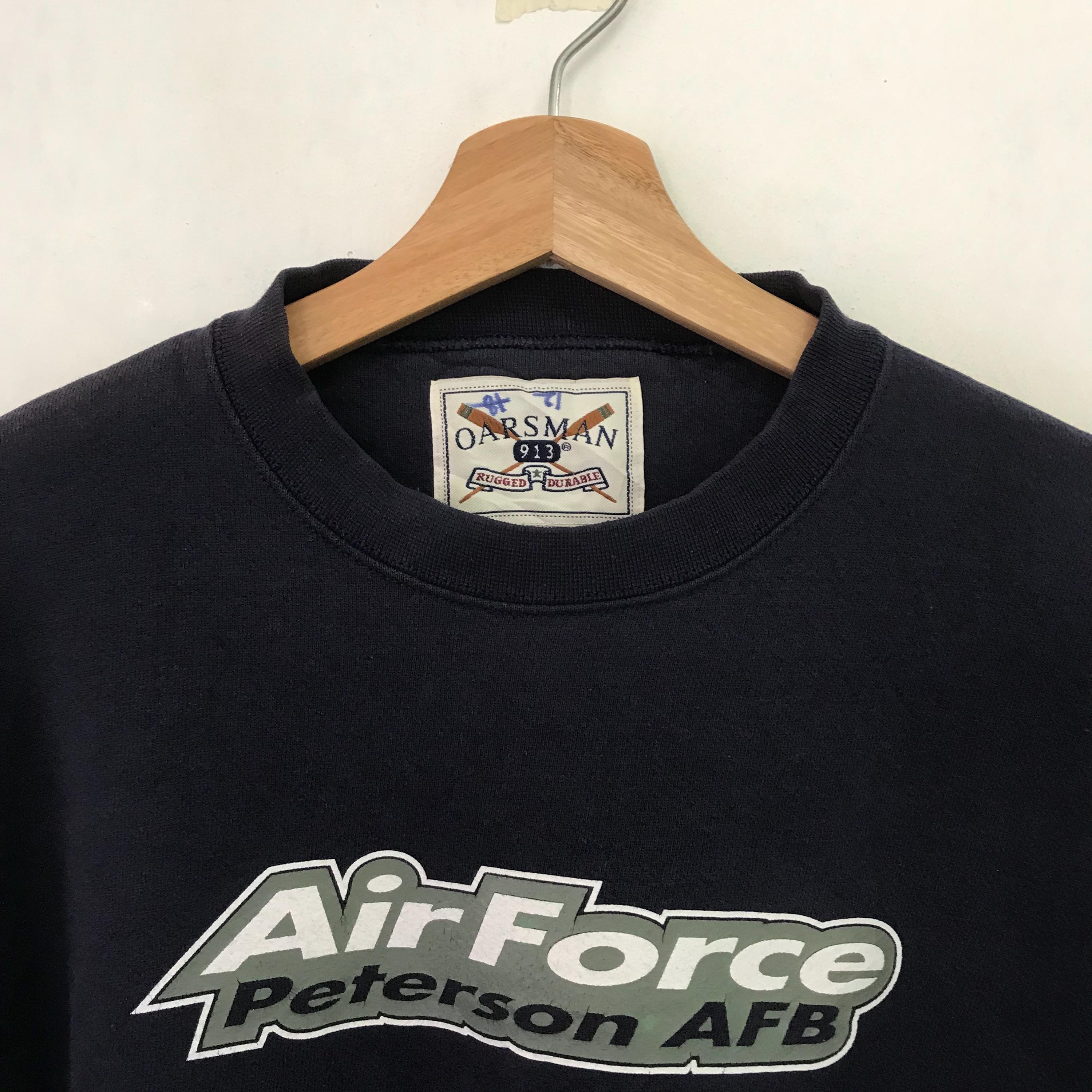 Vintage Oarsman 913 Air Force Base Blue Sweatshirt Large US Air 