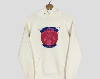 Vintage 90's Hysteric Glamour White Sweater Small Ladies Hysteric Glamour The All Hysteric Glamour Girl Printed Hoodie Hysteric Japan Size S