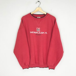 Vintage 90er Jahre Nebraska Cornhuskers Sweatshirt Rot Xlarge