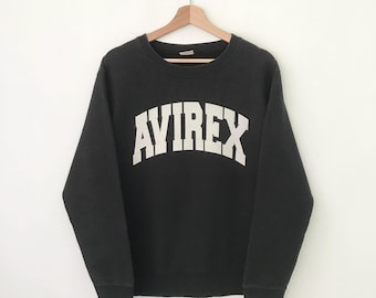 Vintage Avirex Usa Black Sweatshirt Medium Avirex Spell Out Big Logo Sweater Avirex Usa Army Crewneck Avirex Pullover Avirex Jumper Size M
