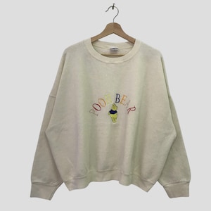Bluza Vintage Kubuś Puchatek Disney XL duży sweter z haftem Kubuś Puchatek Miś Kreskówka Walt Disneyland Bluza z okrągłym dekoltem Rozmiar XL