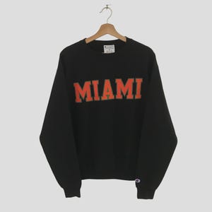 Vintage Miami University Ncaa Black Sweater Medium Miami University Spell Out Big Logo Sweatshirt Miami University Pullover Jumper Size M