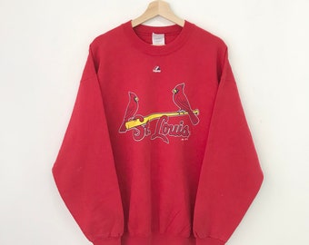 Vintage St Louis Cardinals Red Sweatshirt Large St Louis Cardinal Baseball Big Printed Graphic Crewneck St Louis Cardinals Pullover Size L