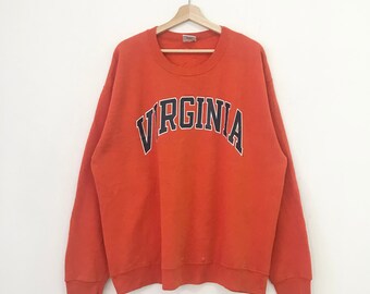 vintage Virginia Cavaliers Ncaa sweat orange Xlarge University of Virginia pull Virginia gros logo col rond Virginia pull taille XL