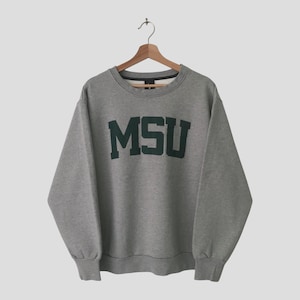 Vintage Michigan State Spartans NCAA Green Sweatshirt XLarge Michigan State University MSU Sweater Michigan State Crewneck Jumper Size XL