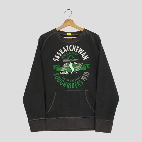 Vintage Saskatchewan Roughriders Black Sweatshirt Xlarge Saskatchewan Roughriders Football Sport Team Spell Out Sweater Saskatchewan Size XL