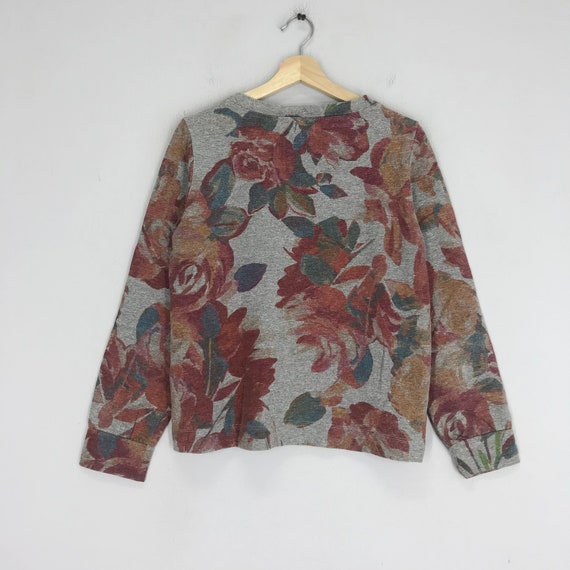 Vintage Retro Pop Art Floral Ladies Sweatshirt Be… - image 2