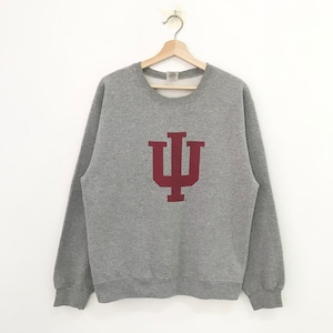Vintage Indiana University Gray Sweatshirt Medium Indiana Hoosiers Spell Out Sweater Indiana University IU Crewneck Indiana Pullover Size M