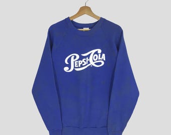 Vintage 90's Heavy Used Pepsi Cola Blue Sweatshirt Medium Pepsi Cola Carbonated Drink Big Logo Crewneck Pepsi Cola Pullover Pepsi Size L