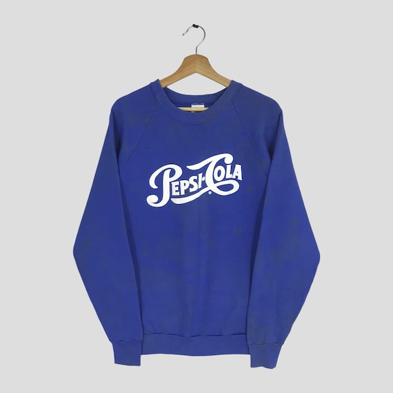 Vintage 90's Heavy Used Pepsi Cola Blue Sweatshirt Medium Pepsi Cola Carbonated Drink Big Logo Crewneck Pepsi Cola Pullover Pepsi Size L