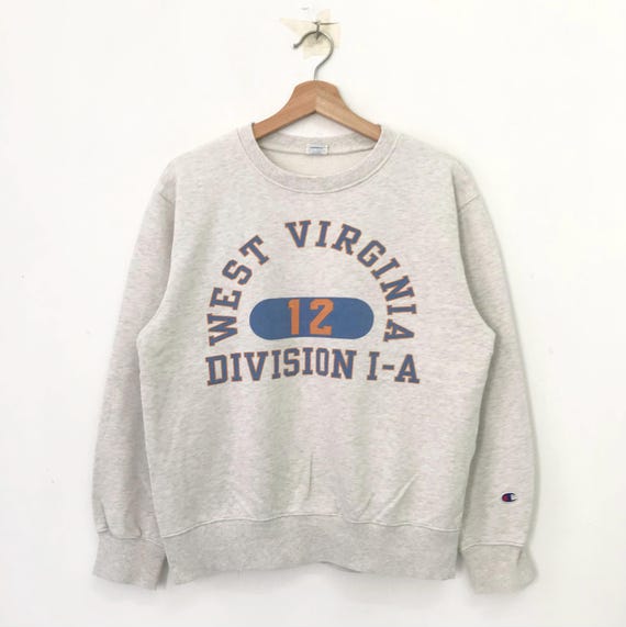 Vintage 90's West Virginia University Ncaa Gray Sweatshirt Medium
