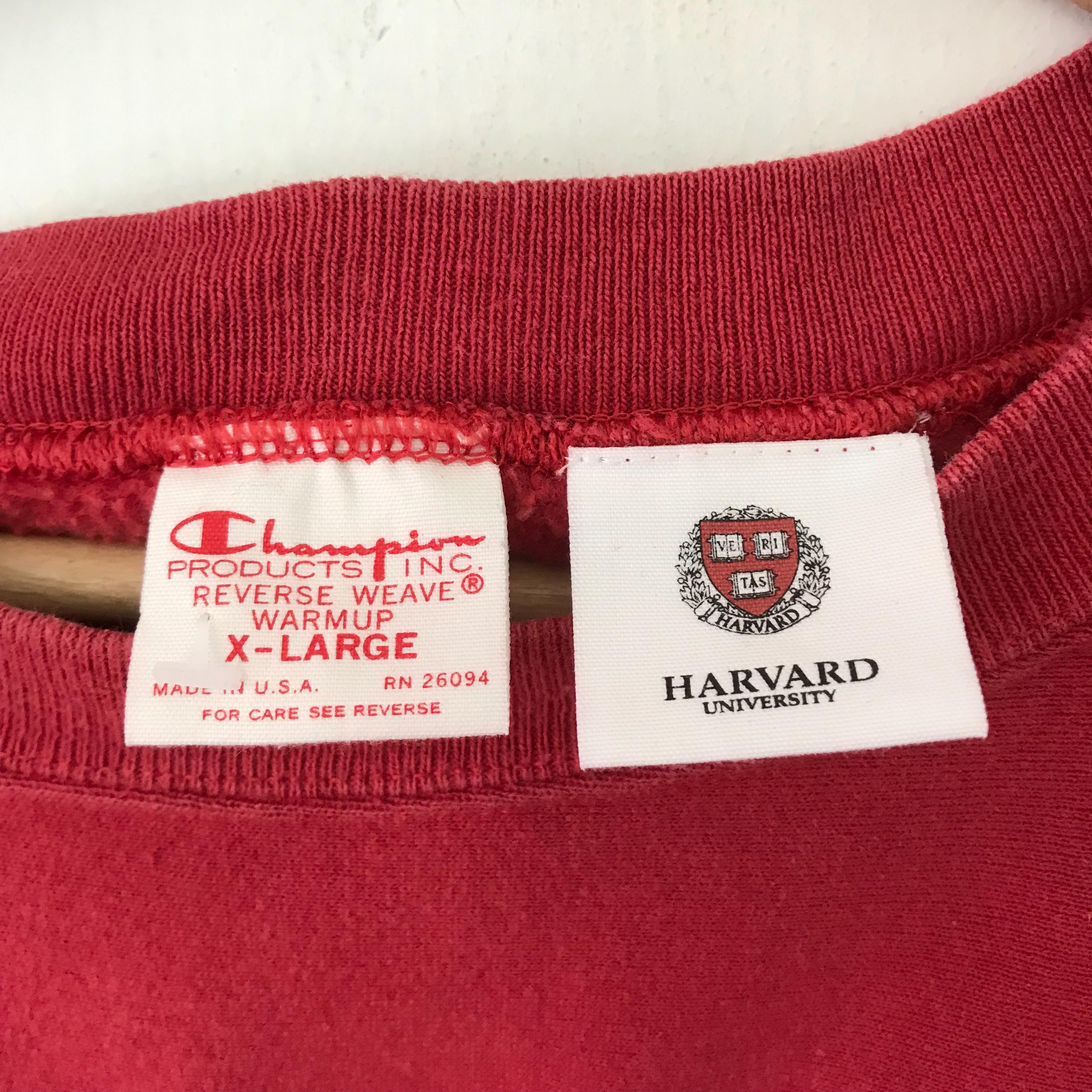 Vintage Champion Reverse Weave Harvard University Red Sweatshirt