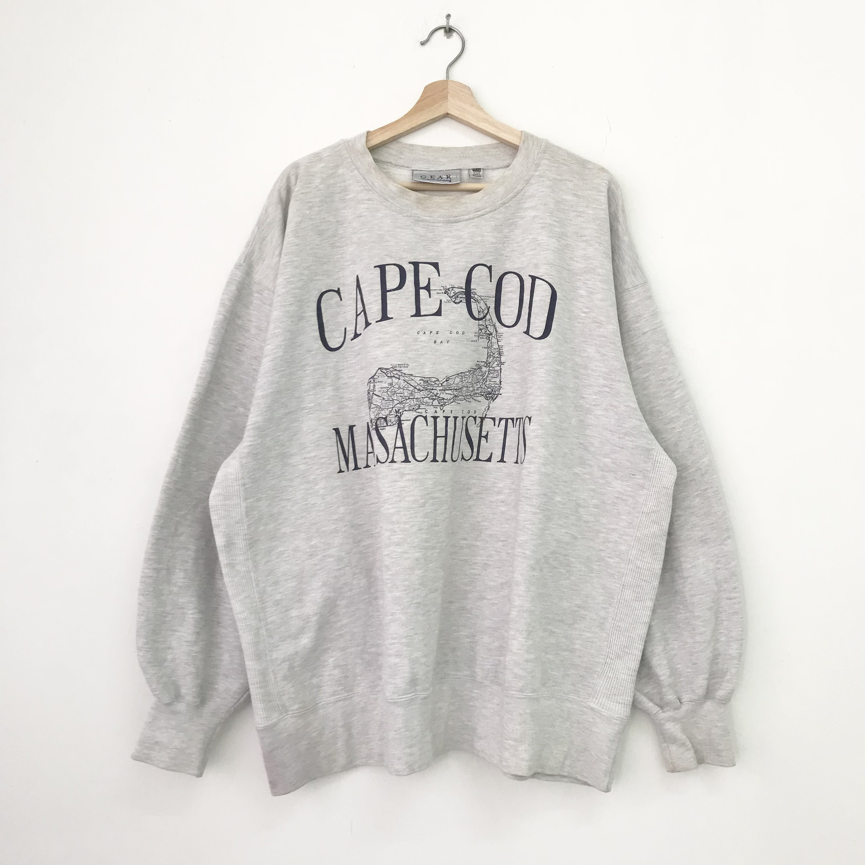 Vintage 90s Cape Cod Massachusetts Gray Sweatshirt Baggy Cape Cod