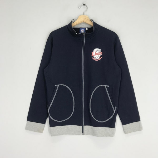 Vintage Lions saitama seibu baseball team zip up sweat sweater harrington japan sportswear athletic