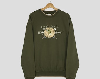 Vintage 90's Sportsman Fishing Tournament Green Sweatshirt Medium Mouth Bass Fish Graphic Sweater Trout Fish Fishing Jumper Big Fish Size M