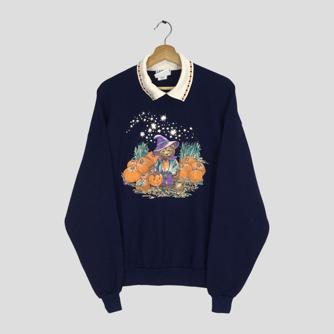 Vintage 90s Morning Sun Blue Sweatshirt Large Morning Sun Floral