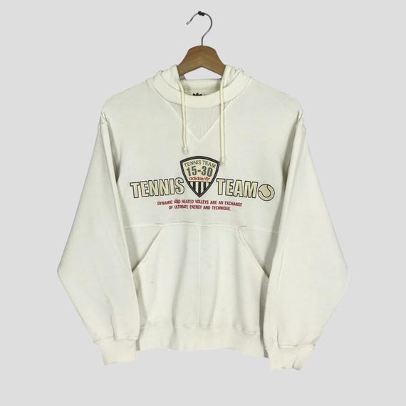 Vintage 90's Adidas Trefoil White Sweater Medium Adidas