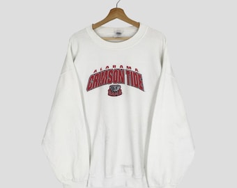 Vintage Y2K Alabama Crimson Tide Football White Sweatshirt XLarge Alabama University Spell Out Sweater Alabama Crimson Tide Pullover Size XL