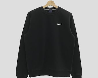 Vintage Y2K Nike Swoosh Black Sweater Medium Nike Sportswear Embroidery Logo Swoosh Sweatshirt Nike Sportswear Pullover Nike Jumper Size M