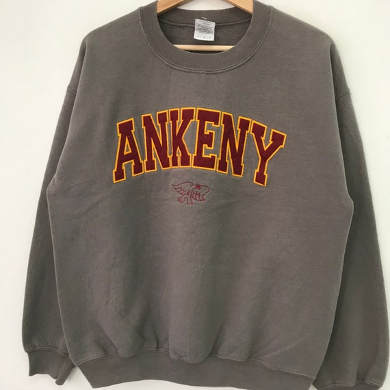 Vintage Y2K Ankeny Iowa Brown Sweatshirt Medium Ankeny Spell Out Big Logo Sweater Ankeny Hawks Crewneck Ankeny Pullover Ankeny Jumper Size M View 3