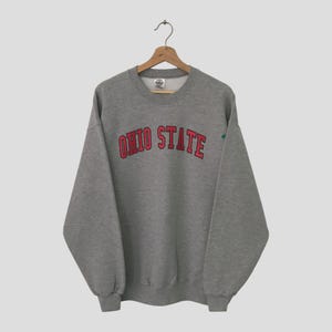 Vintage Y2K Ohio State Grey Sweatshirt Xlarge Ohio State University Spell Out Big Logo Sweater Ohio State University Osu Pullover Size XL