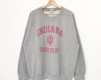 Vintage Indiana University Grey Sweatshirt Xlarge Indiana University Hoosiers Spell Out Sweater Indiana Hoosier Ncaa Pullover Jumper Size XL