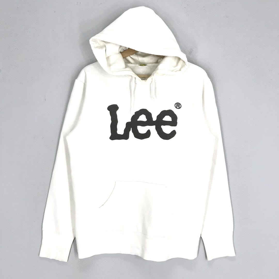 Vintage Lee Union Made White Sweater Medium Lee Spell Out Big Logo