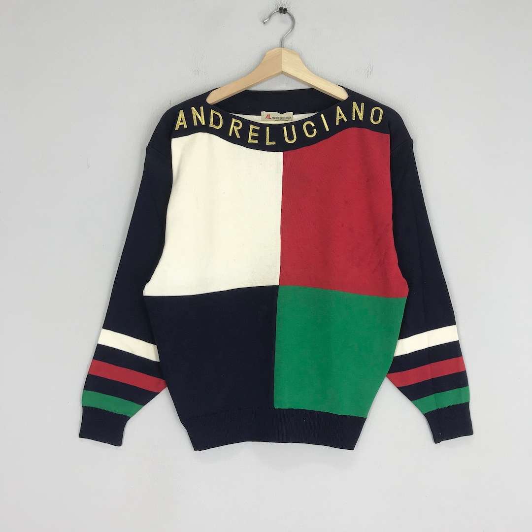 ANDRELUCIANO 馬刺繍 赤ニットセーター ANDRELUCIANO 馬刺繍 赤ニット