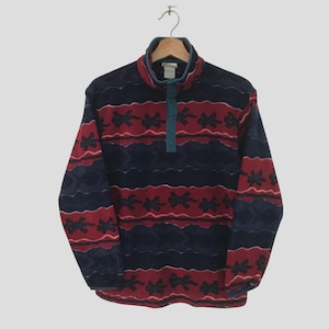 Vintage 90er Jahre LL Bean USA Polartec Fleece Pullover LL Bean Sportwear Half Button Deep Pile Pullover Pullover LL Bean Größe S