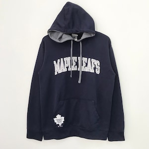 Vintage Y2K Toronto Maple Leaf Blauer Pullover Mittel Toronto Maple Leaf Spell Out Hoodie Ahornblatt Hockey Team Sport PulloverHoodie Größe M