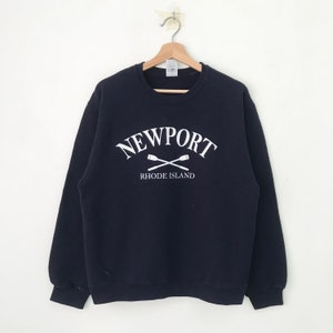 Vintage Newport Rhode Island Blue Sweatshirt Medium Newport City Rhode Island Spell Out Sweater Newport Rhode Crewneck Newport Jumper Size M