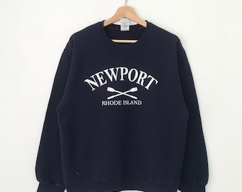 Vintage Newport Rhode Island Blue Sweatshirt Medium Newport City Rhode Island Spell Out Sweater Newport Rhode Crewneck Newport Jumper Size M