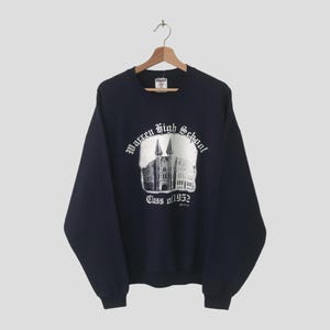 Vintage Y2K Warren High School Blue Sweatshirt Xlarge Warren High School California Graphic Big Printed Sweater College Pullover Size XL