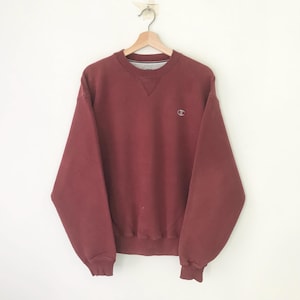 Vintage Champion Maroon Sweatshirts Large Champion Embroidery Small Logo Sweater Champion Sportswear Crewneck Champion Pullover Size L