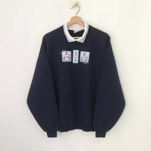 Vintage Morning Sun Blue Sweatshirt Large Morning Sun Graphic Light House Art Sweater Morning Sun Crewneck Morning Sun Light House Size L