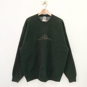 vintage des années 90 Lake Louise vert sweat Xlarge Parc national de Lake Louise Canada Spell Out pull Lake Louise ras du cou Lake Louise taille XL